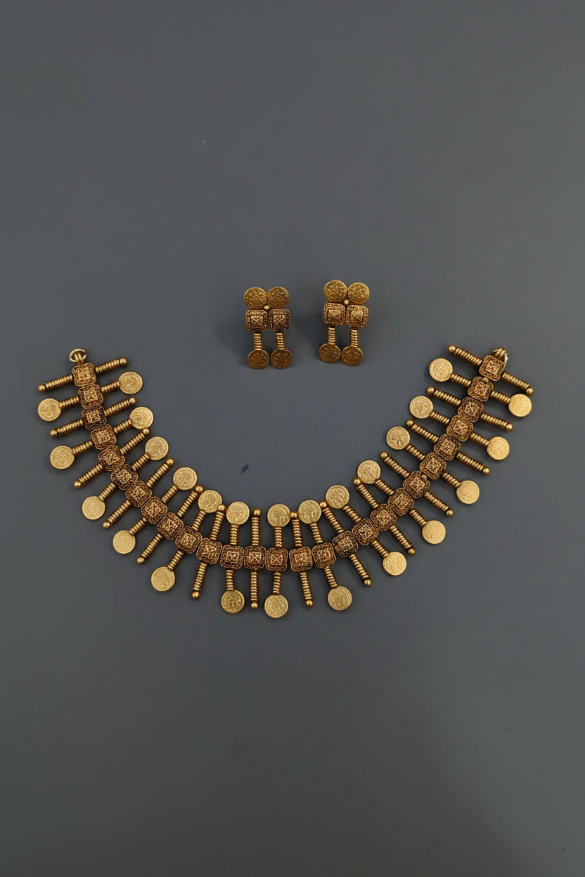 Lakshmi Coins Golden Necklace 
