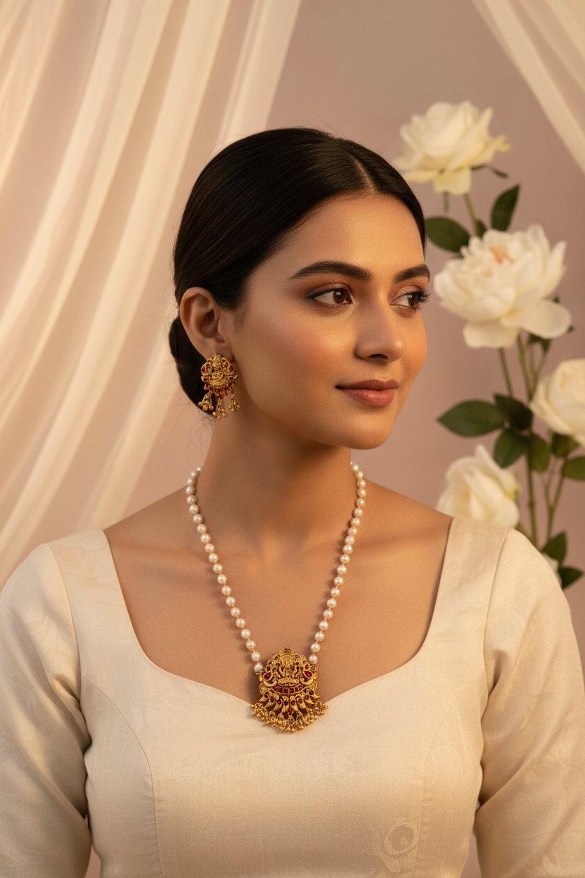 Lakshmi pearl necklace 