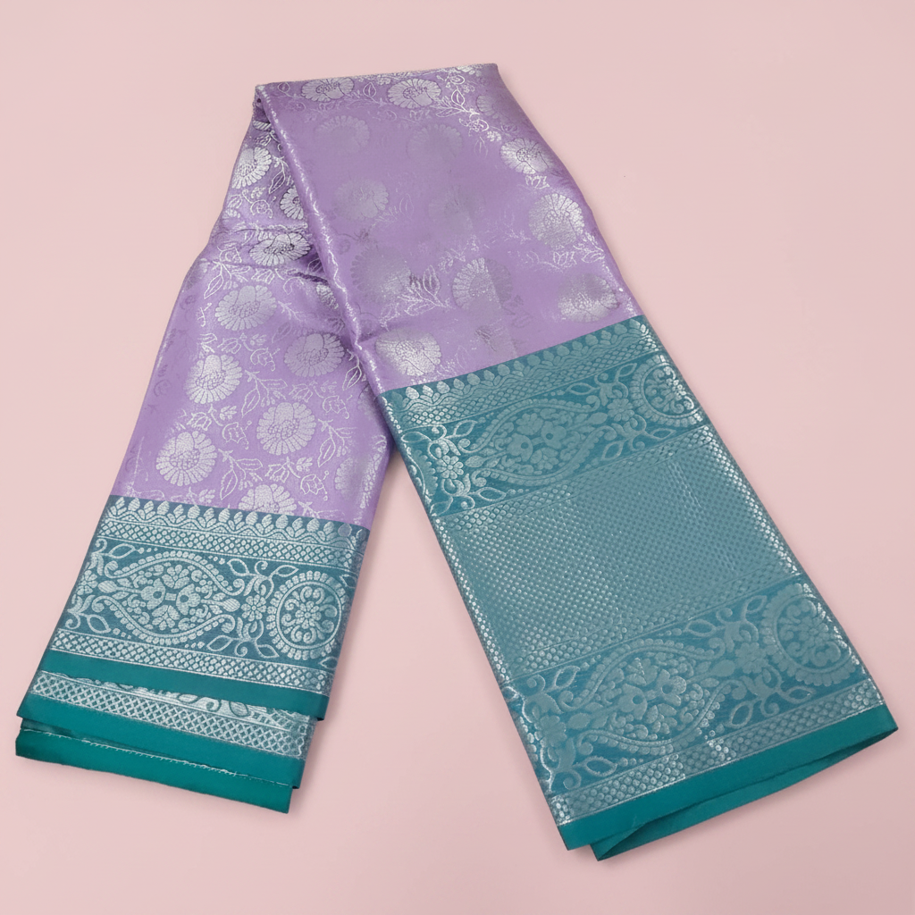 Lavender Silver Symphony Saree