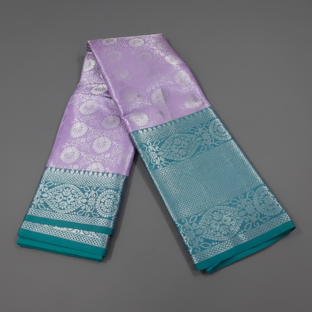 Lavender Silver Symphony Saree