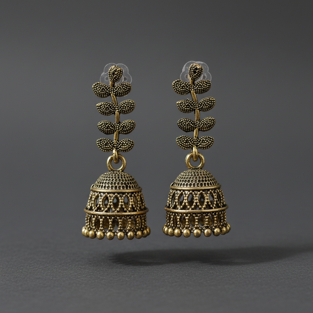 Antique Leaf Shaped Jhumka