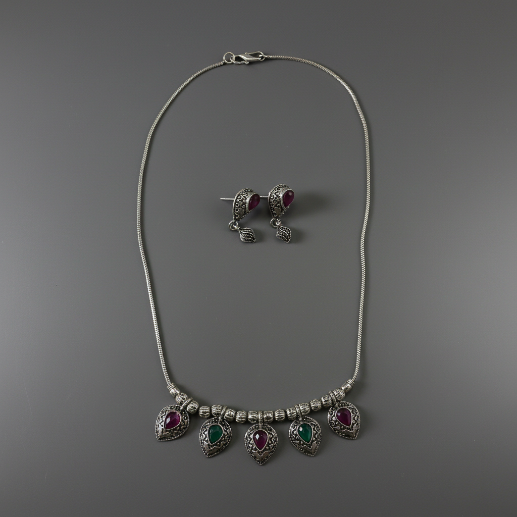Oxidised Leaf Shaped Chain