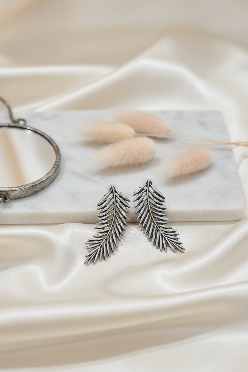 Leaf Silver Earrings 