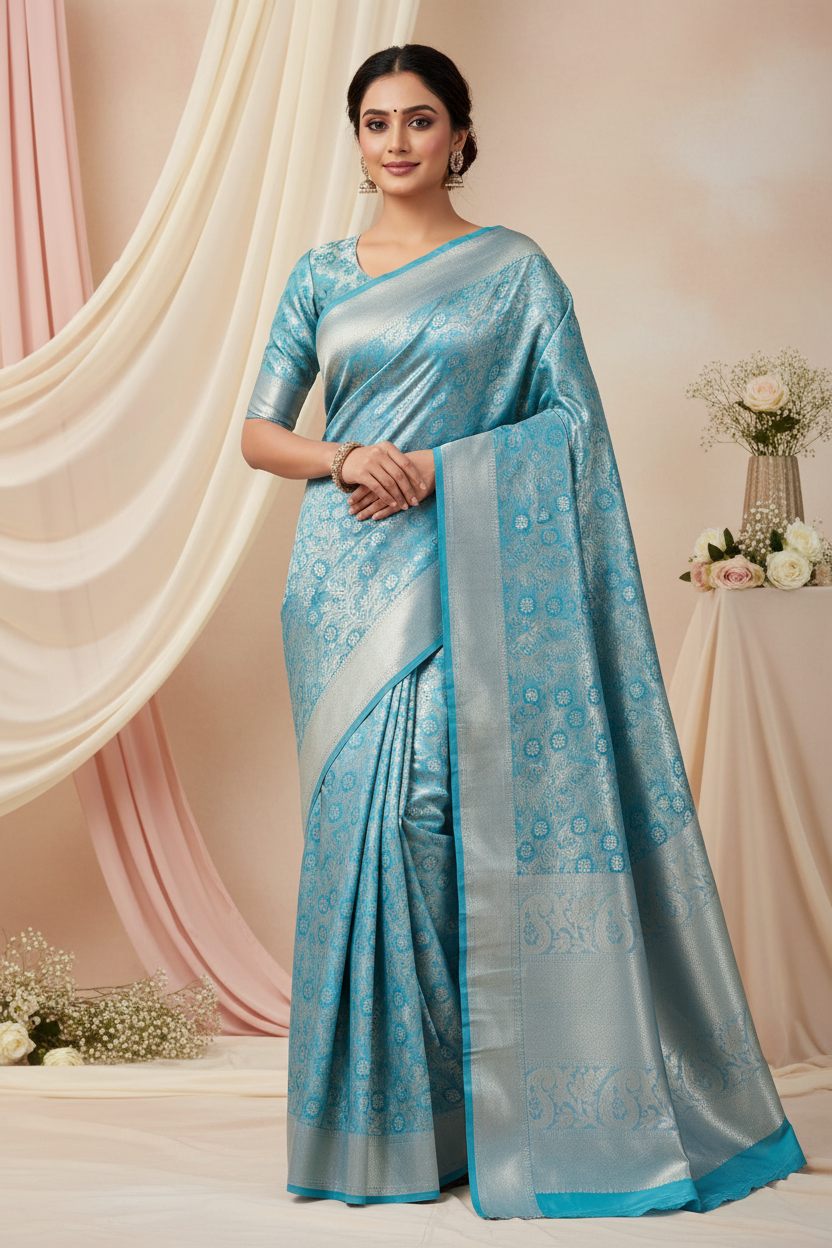 Light Blue Silver Varnam