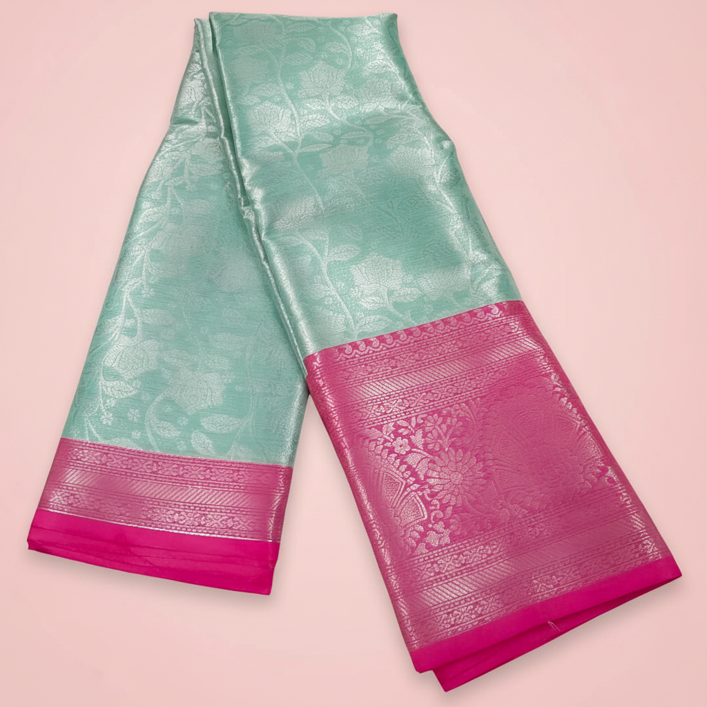 Light Green Silver Symphony Saree
