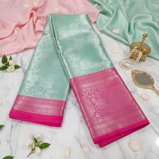 Light Green Silver Symphony Saree