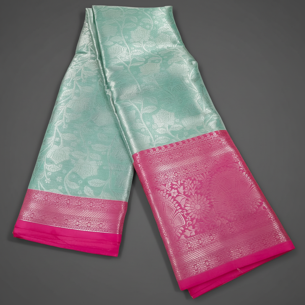Light Green Silver Symphony Saree