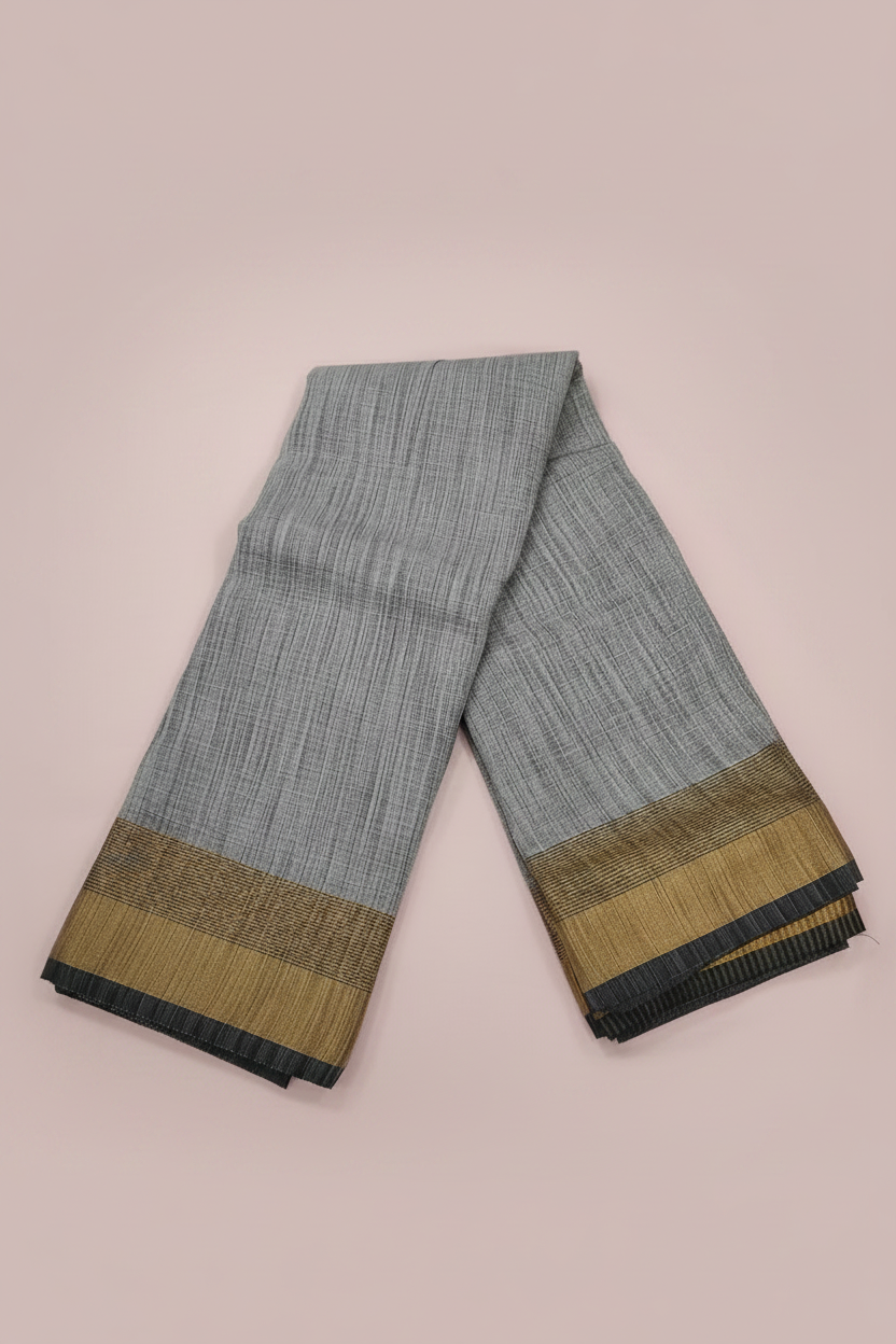 Linen Saree Grey colour 