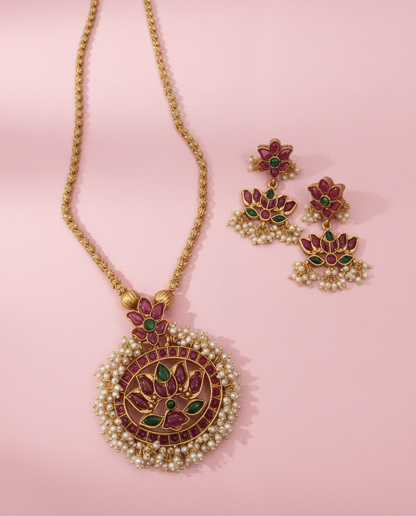 Multicolor Lotus Necklace