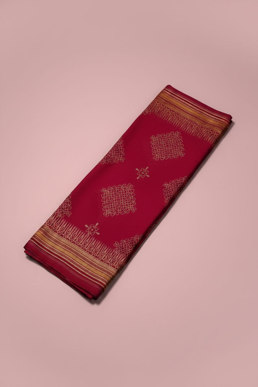 Magenta Pink Fancy Cotton Saree