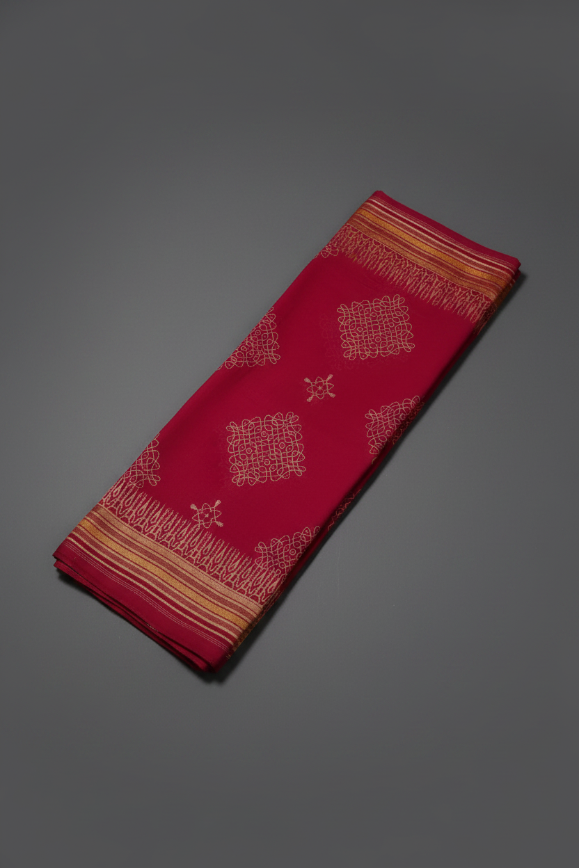 Magenta Pink Fancy Cotton Saree