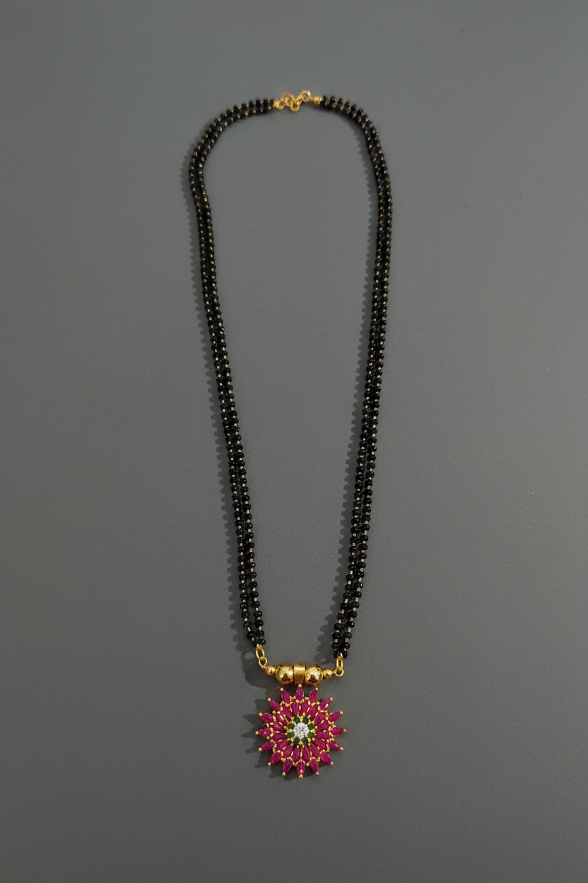 Mangalsutra Red Stone AD 