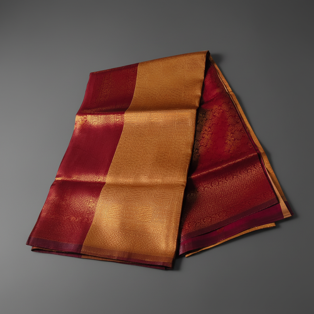 Maroon Pallu Drape Saree