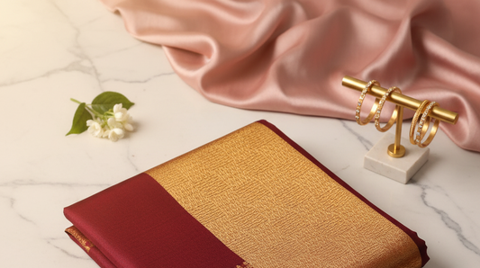 Maroon Pallu Drape Saree