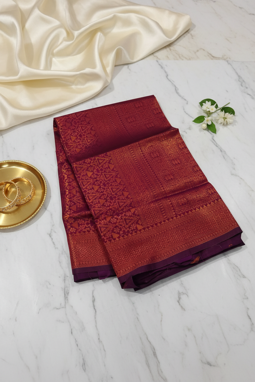 Maroon drape magic Saree 