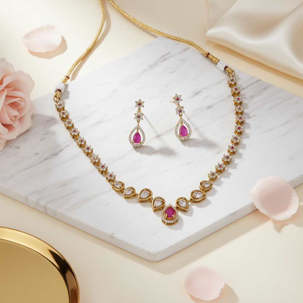 Matte AD Floral Necklace