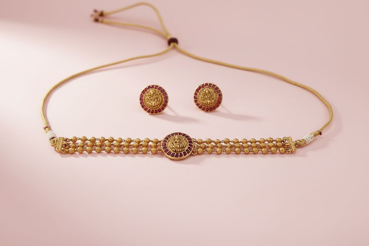 Lakshmi Matte Beads Choker