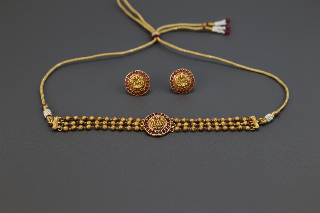 Lakshmi Matte Beads Choker