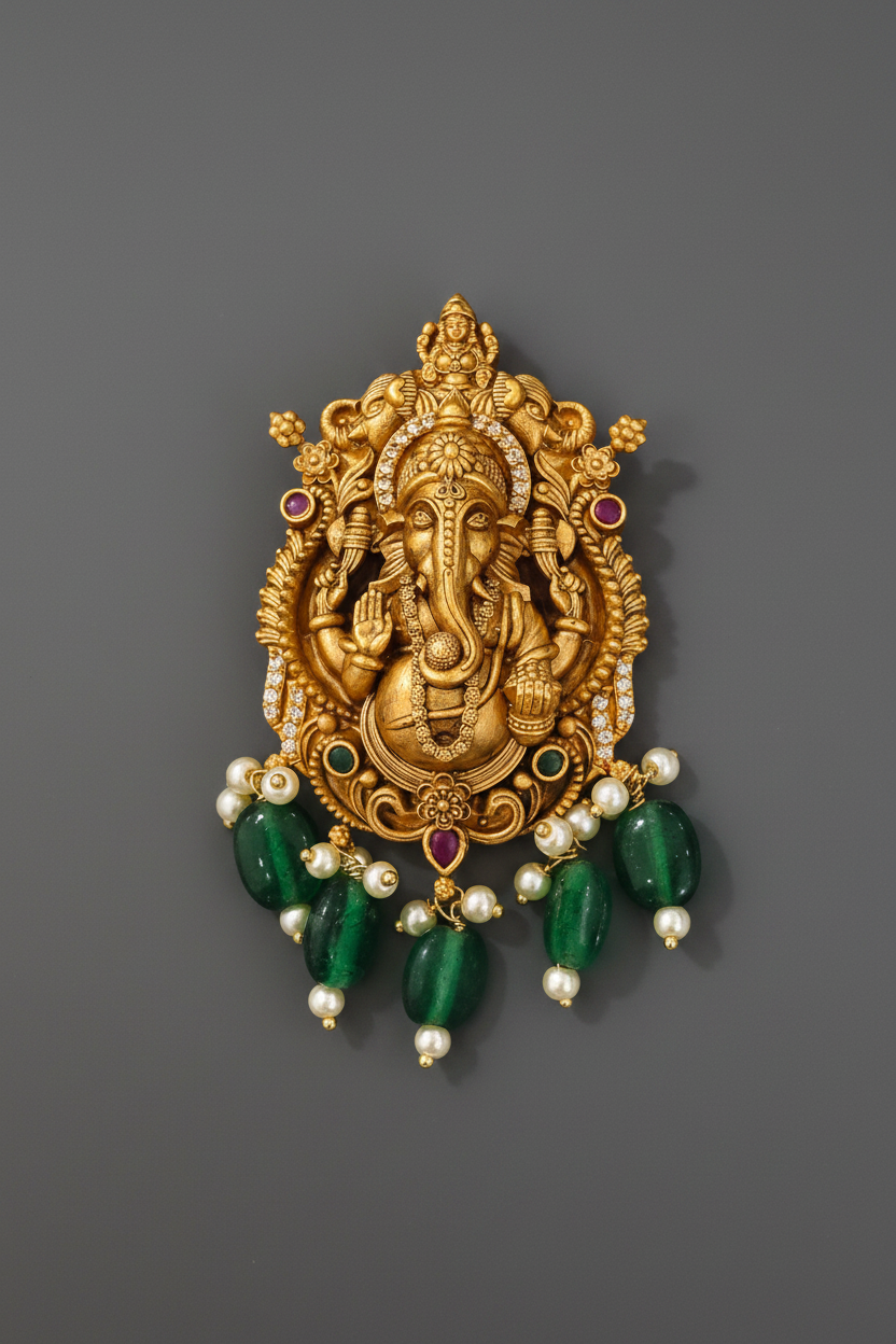 Premium Matte Ganesha Pendant