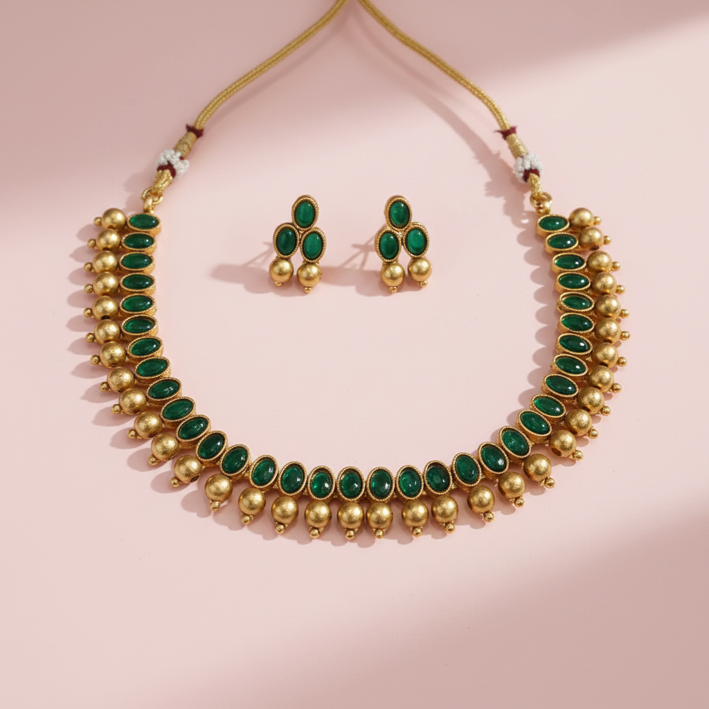 Green Matte Kemp Necklace