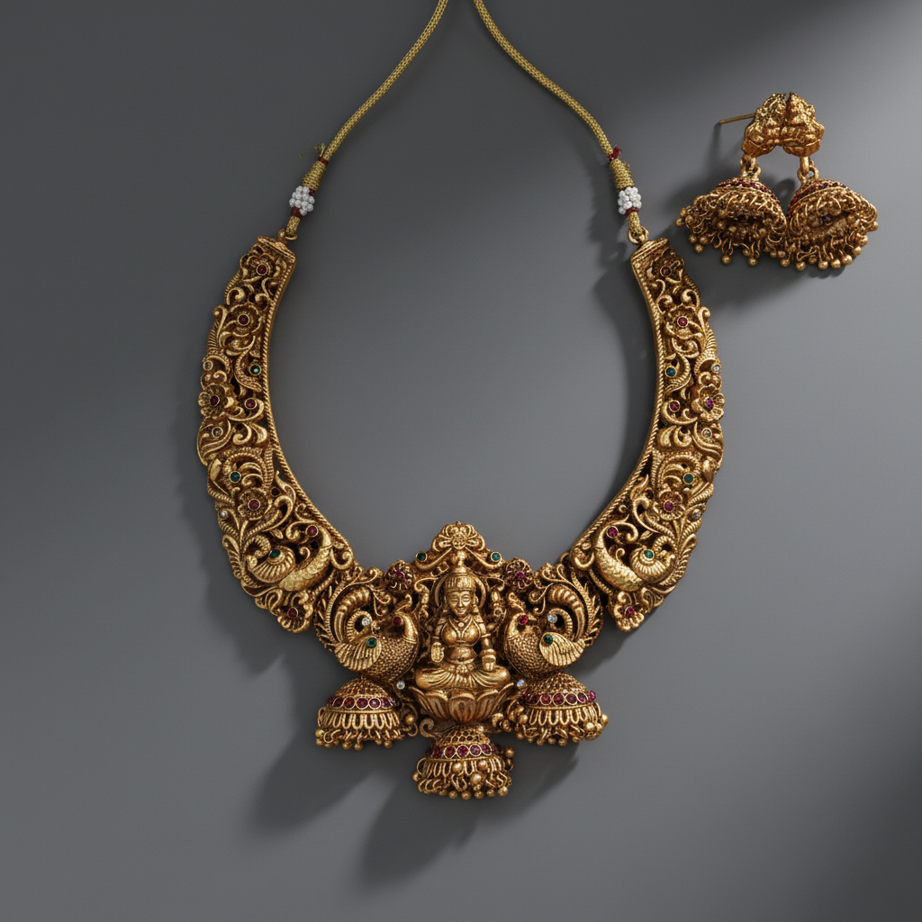 Lakshmi Matte Nagas Necklace