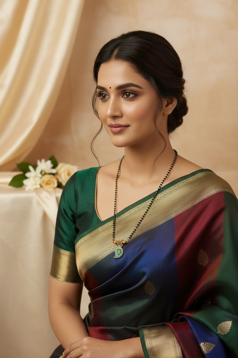 Matte Mango Palak Mangalsutra 