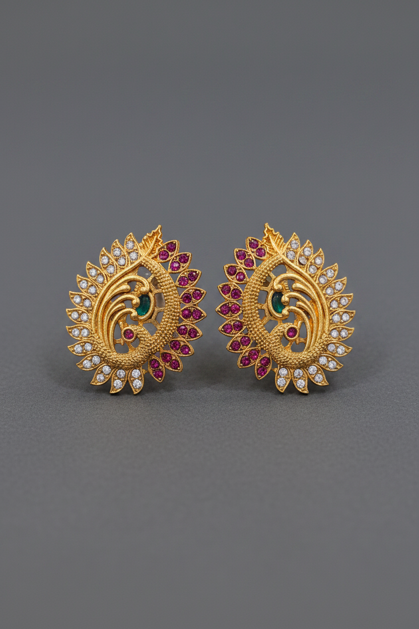 Matte Peacock Earrings
