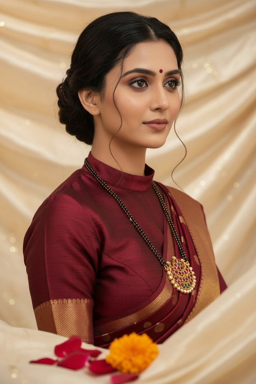 Matte Red Kemp Mangalsutra 