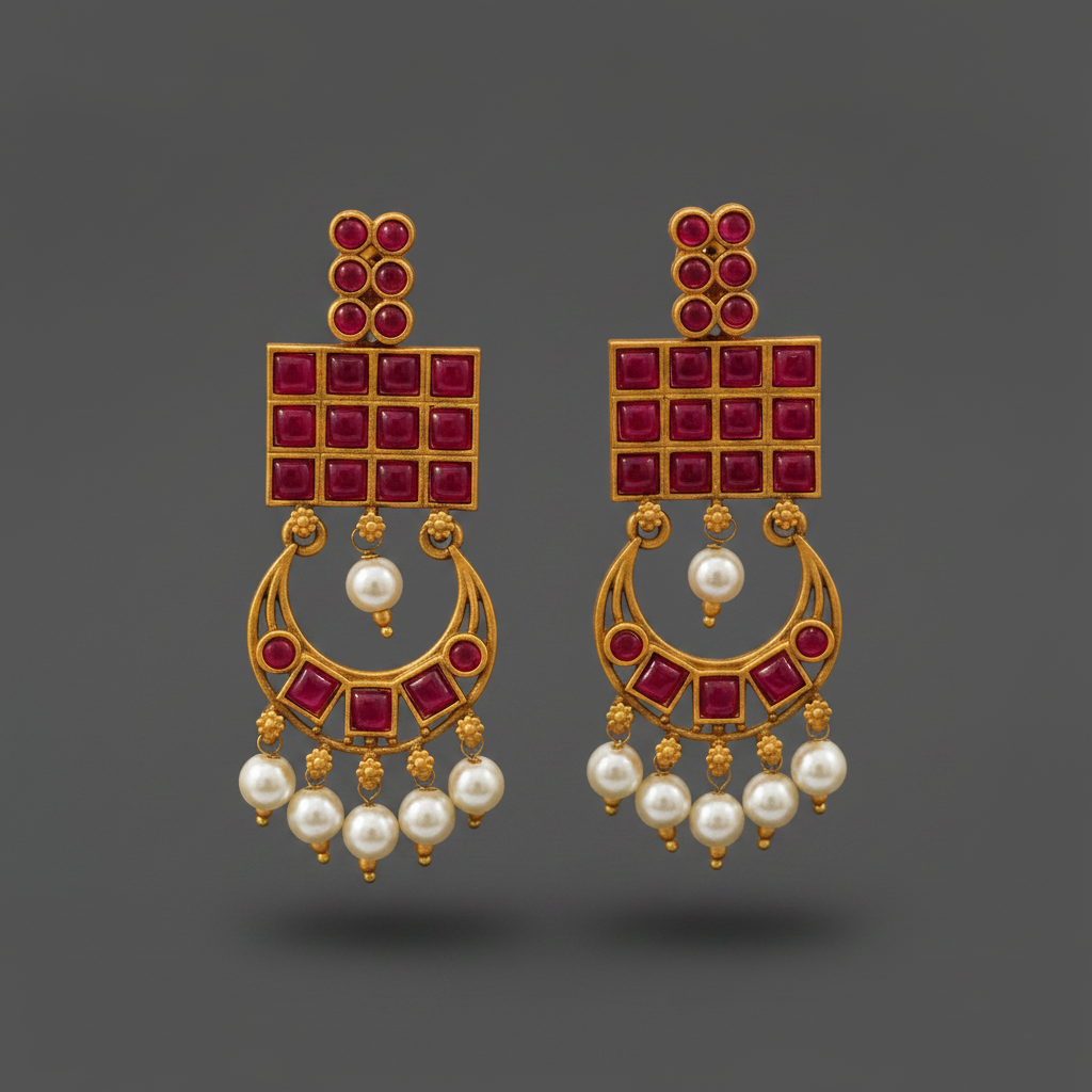 Ruby Matte Gold Earrings