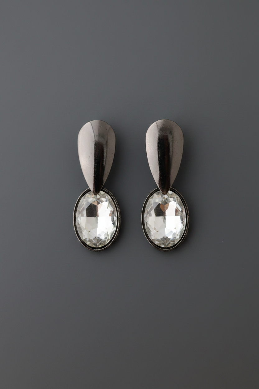 Metal Black Earrings 