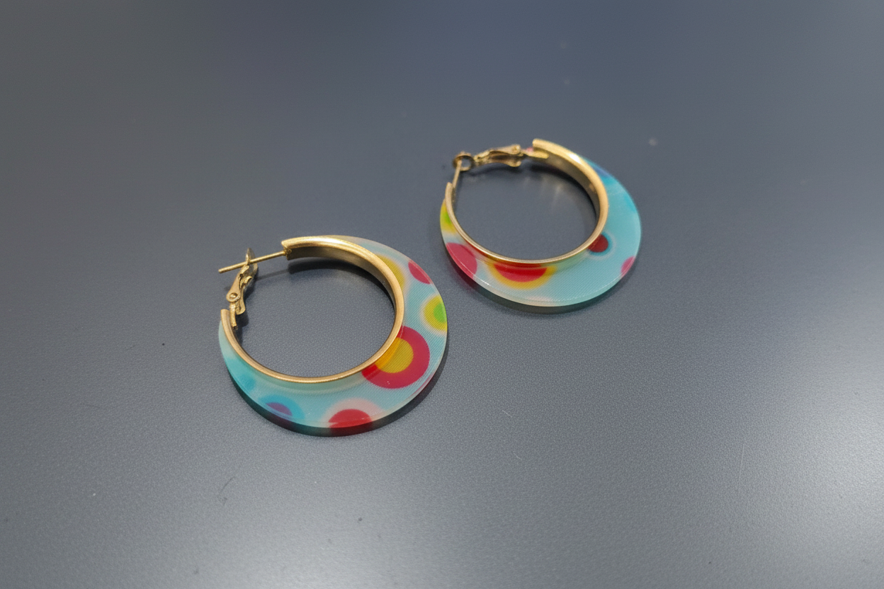 Multi Blue Hoop Earrings 