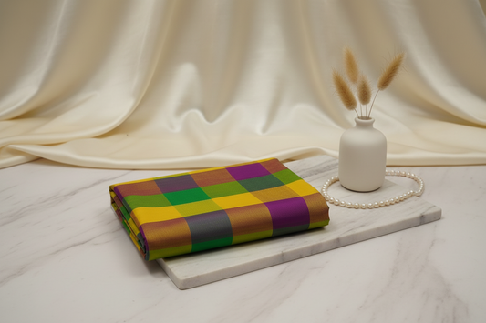 Multicolor Fancy Checks Saree