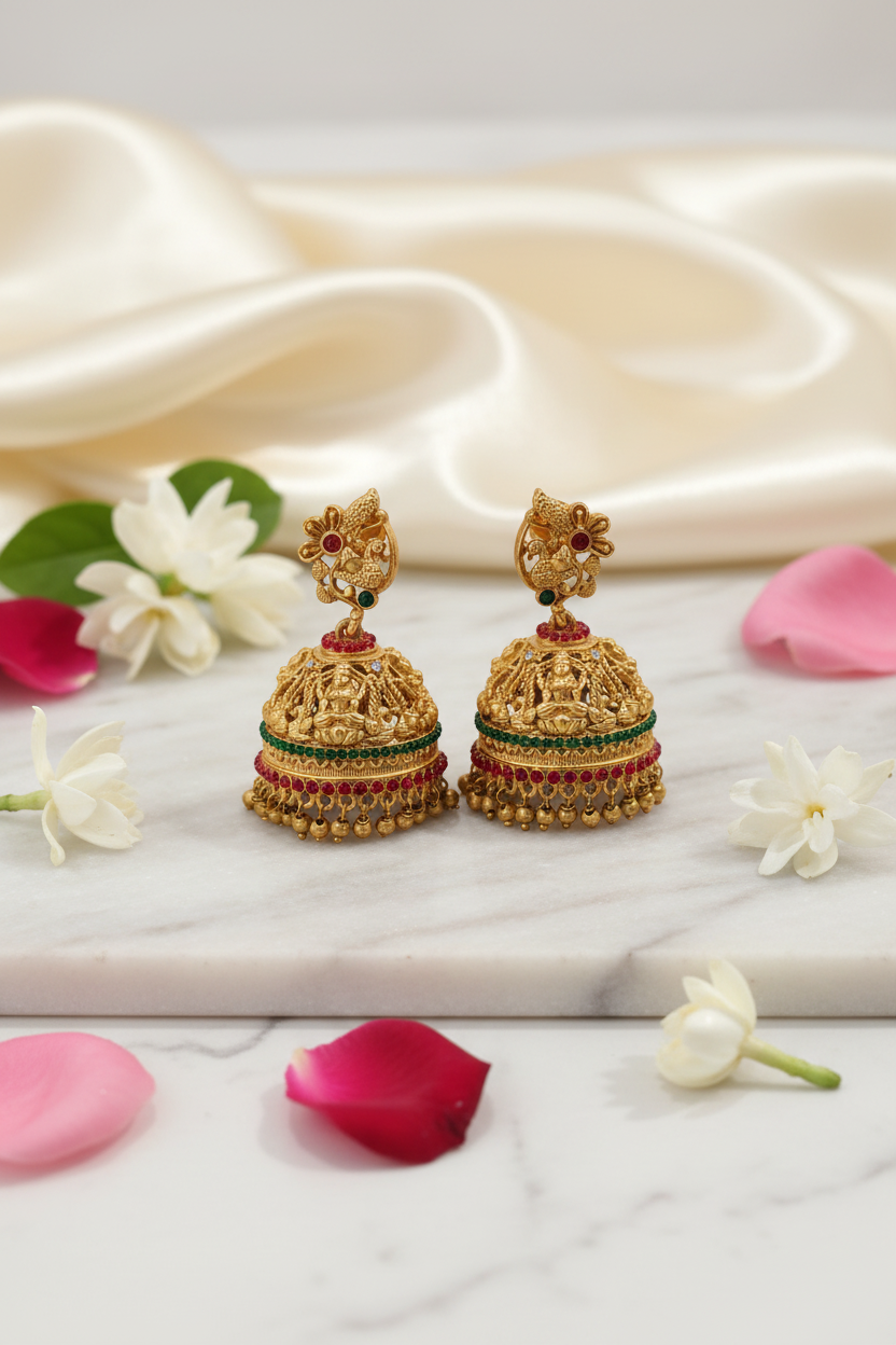 Multi Matte Jhumka Earrings 