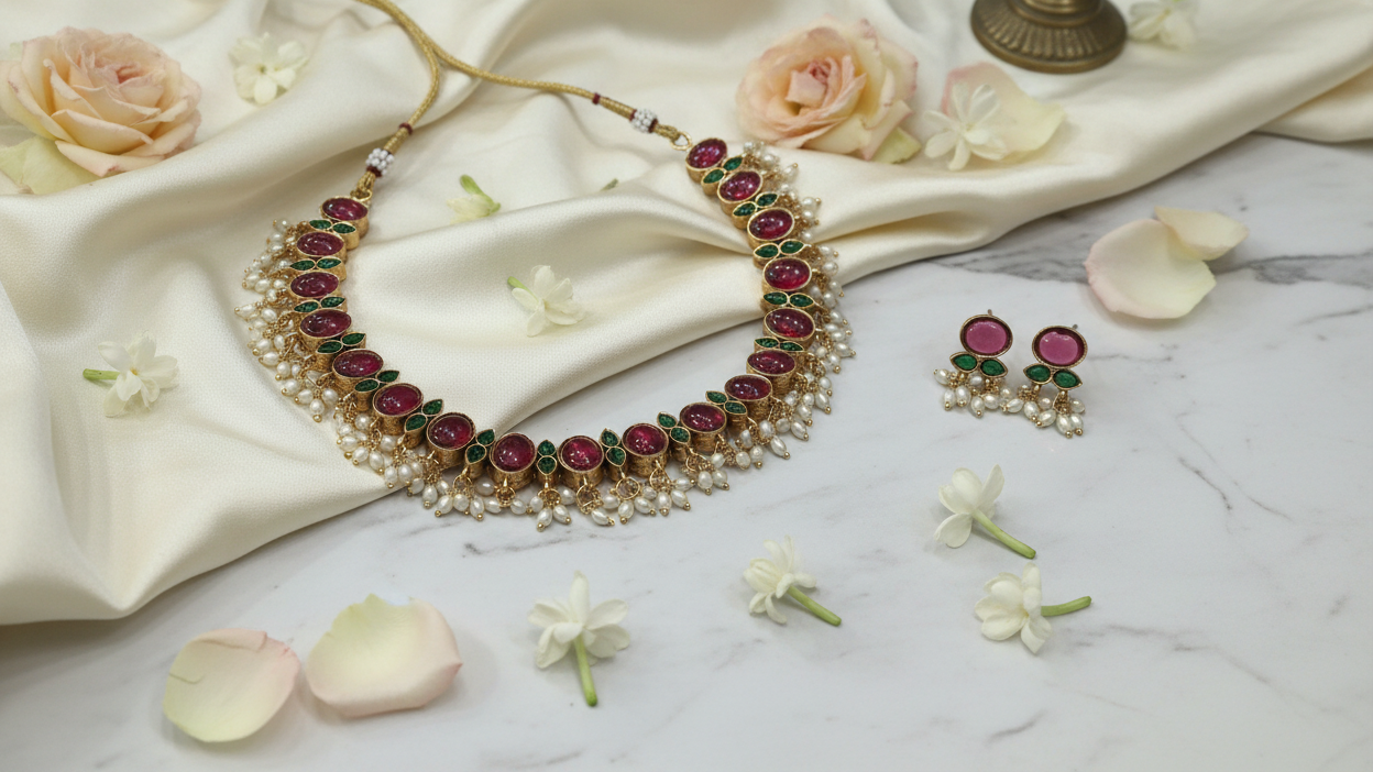 Multi Pearl Reversible Choker