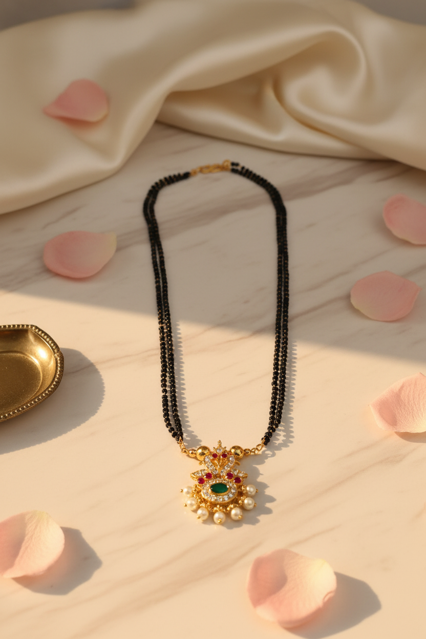Multi stone 2 Lines Mangalsutra 