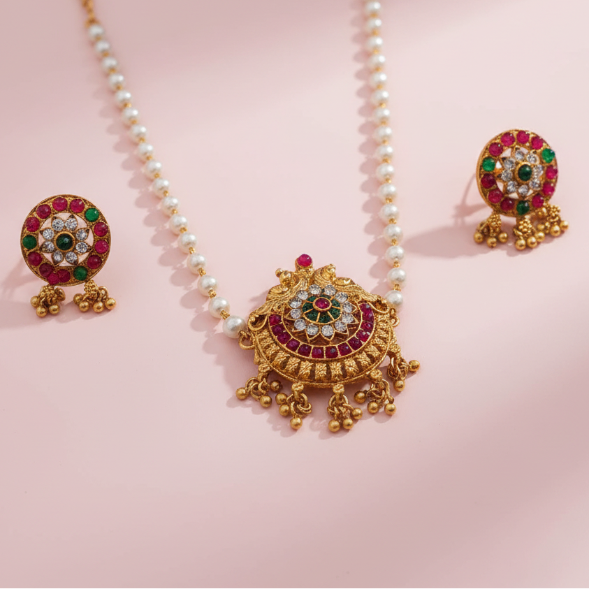 Multicolor-Peacock-Matte-Choker