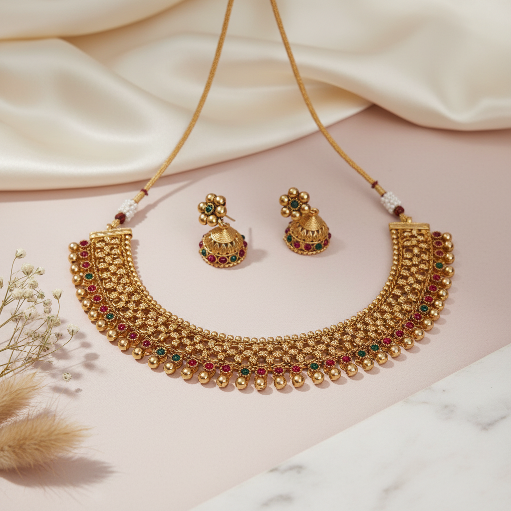 Multicolor AD Stone Necklace 