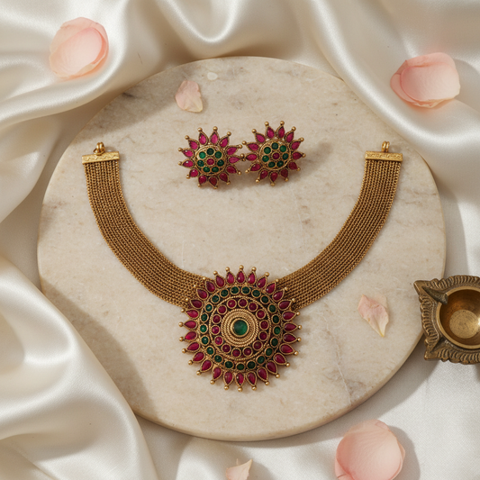 Multicolor Adigai Choker
