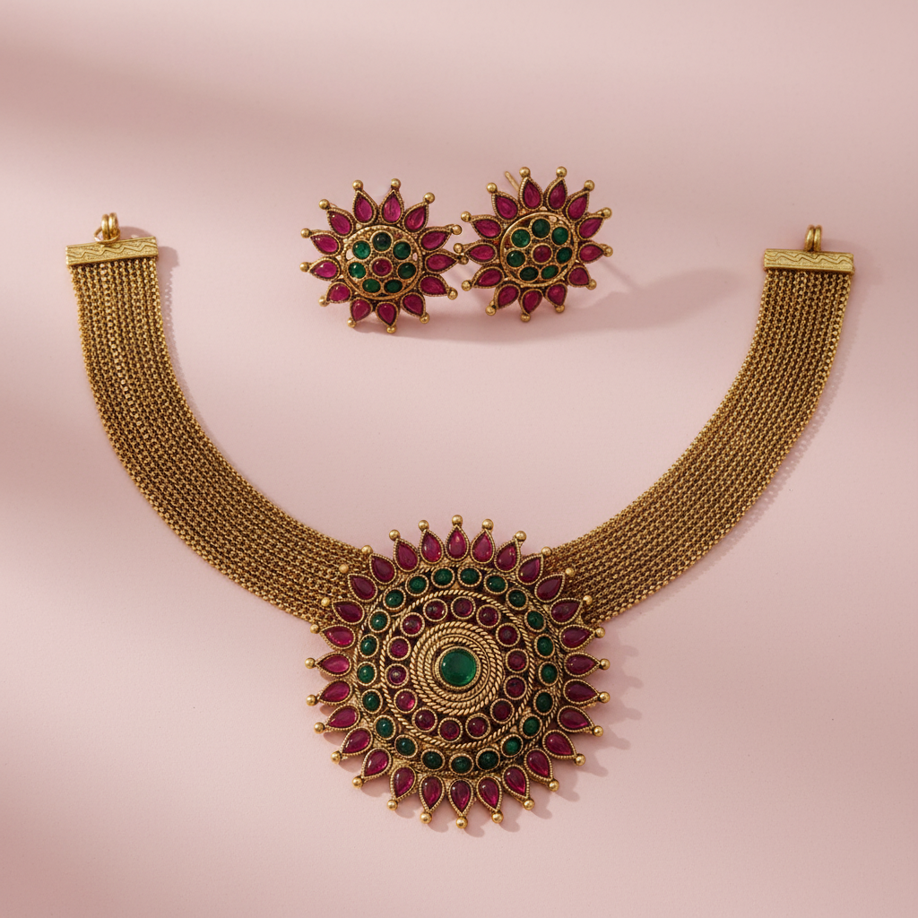 Multicolor Adigai Choker