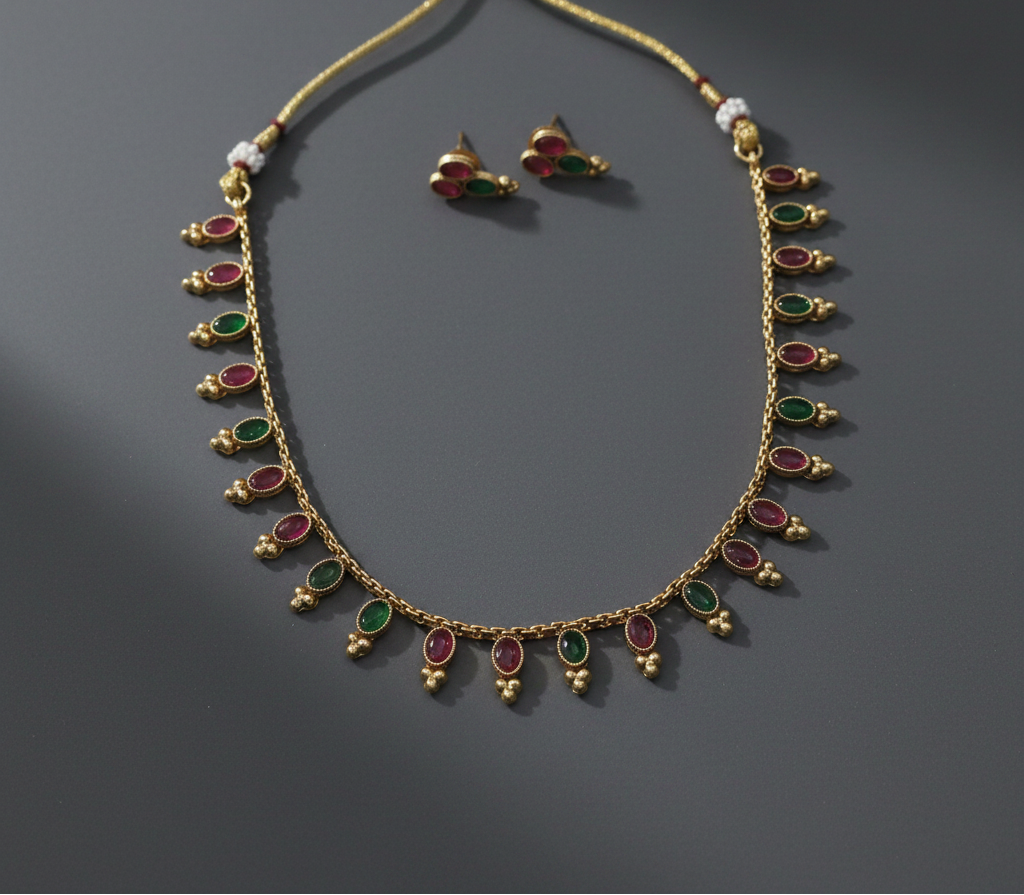 Gold Multicolor Stone Chain