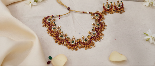Multicolor Half Moon Necklace
