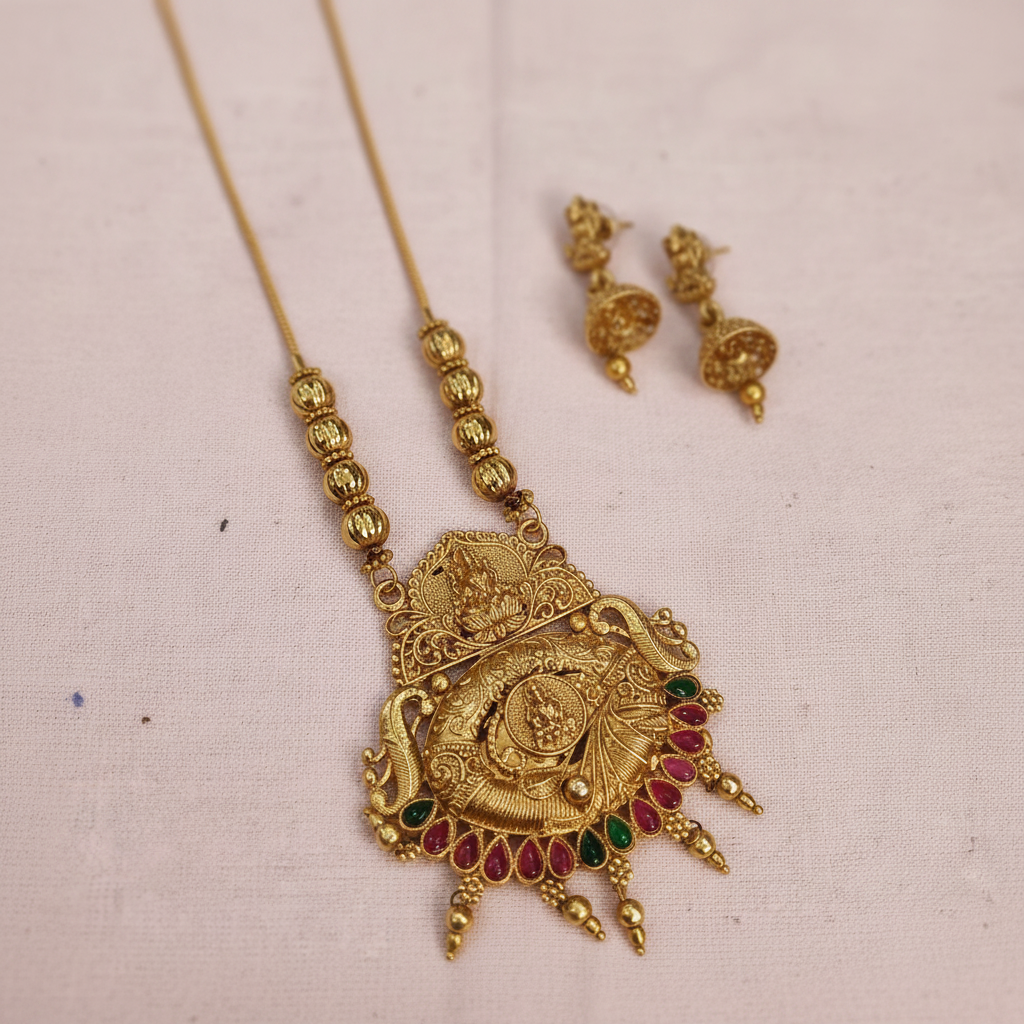 Multicolor Matte Lakshmi Chain