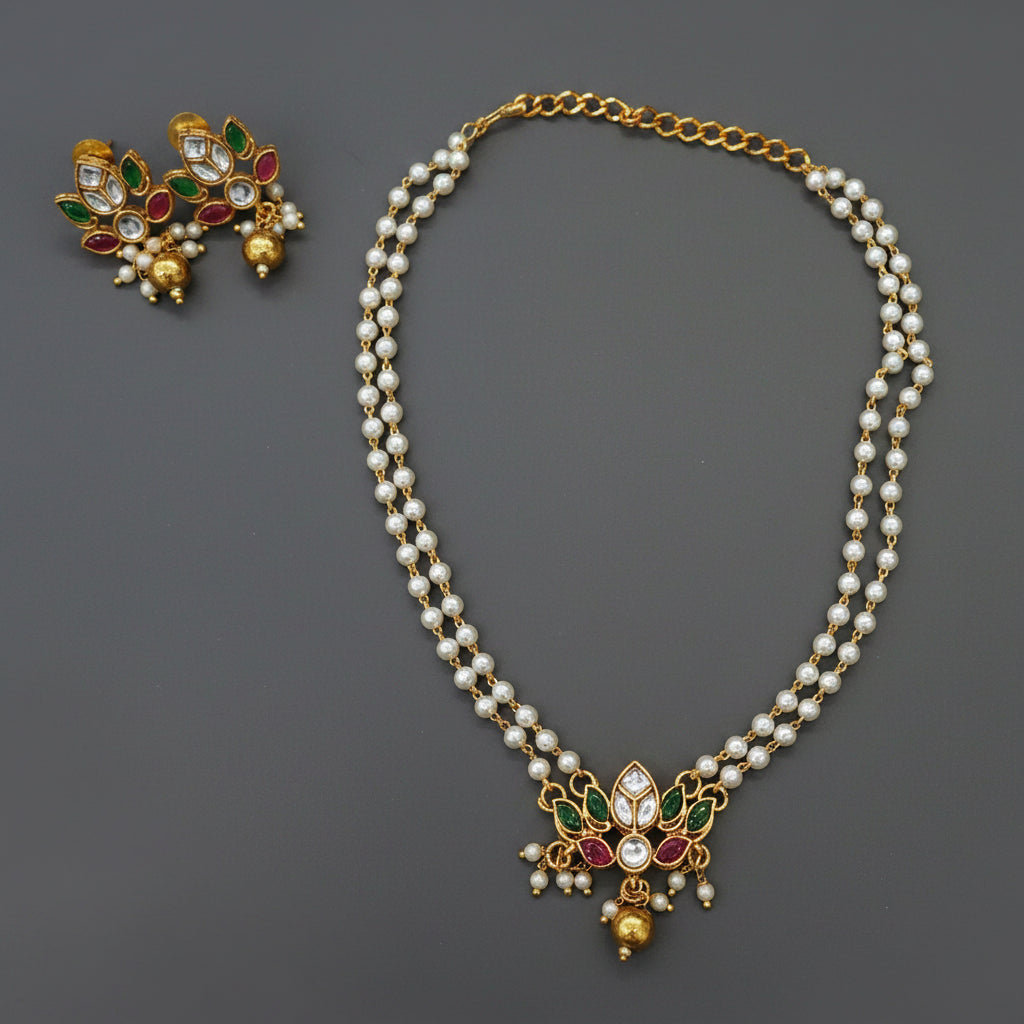 Multicolor Pearl Lotus Chain