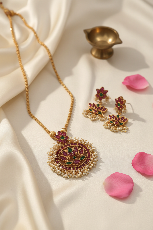Multicolor Lotus Necklace
