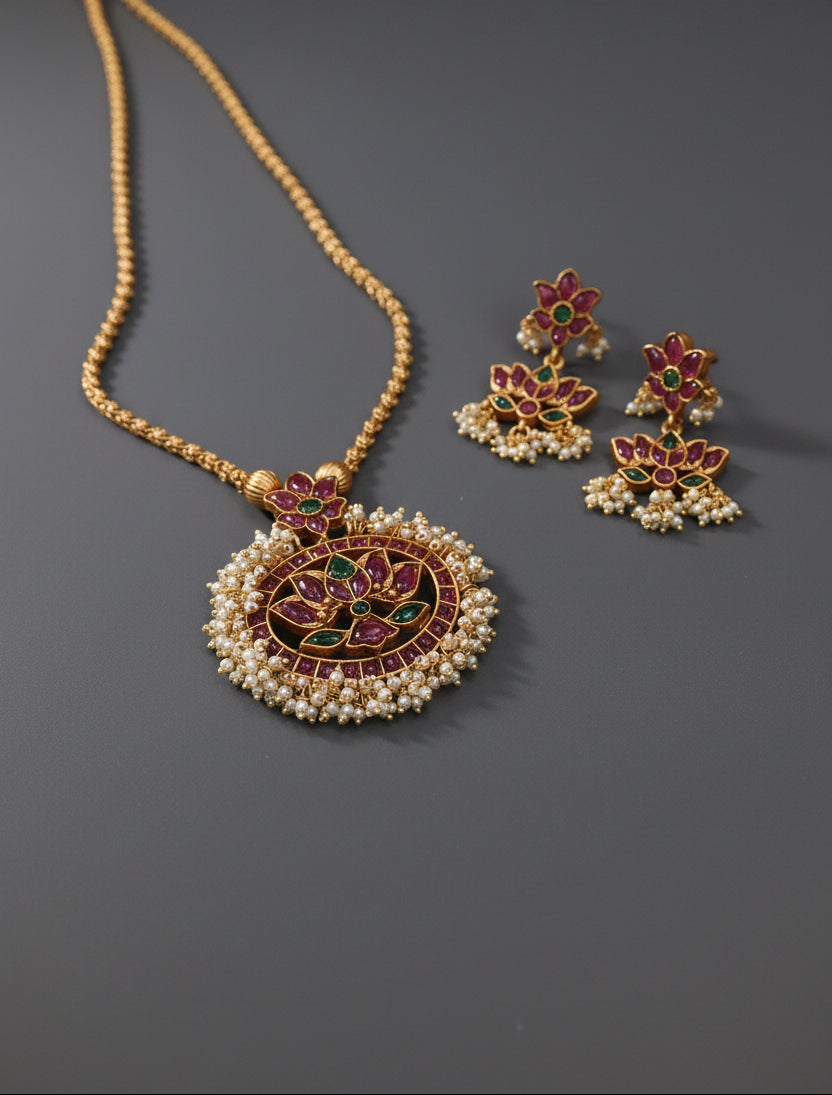 Multicolor Lotus Necklace