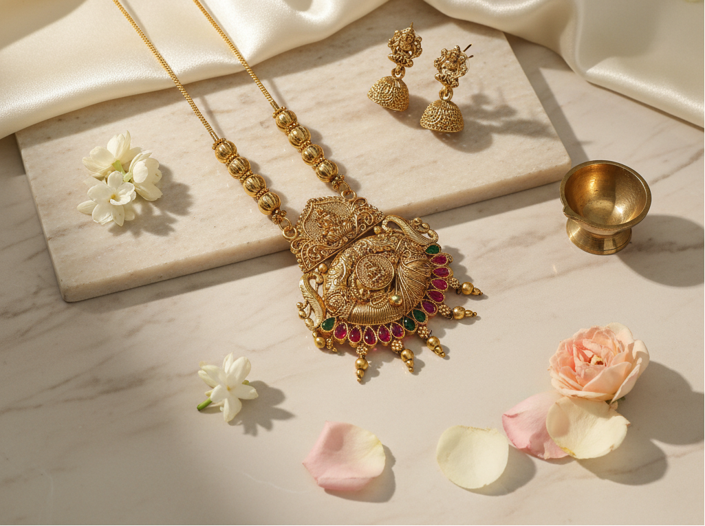 Multicolor Matte Lakshmi Chain