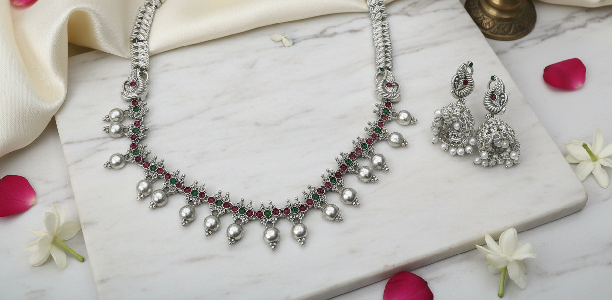 Multicolor Oxidised Necklace