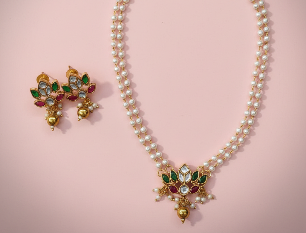 Multicolor Pearl Lotus Chain
