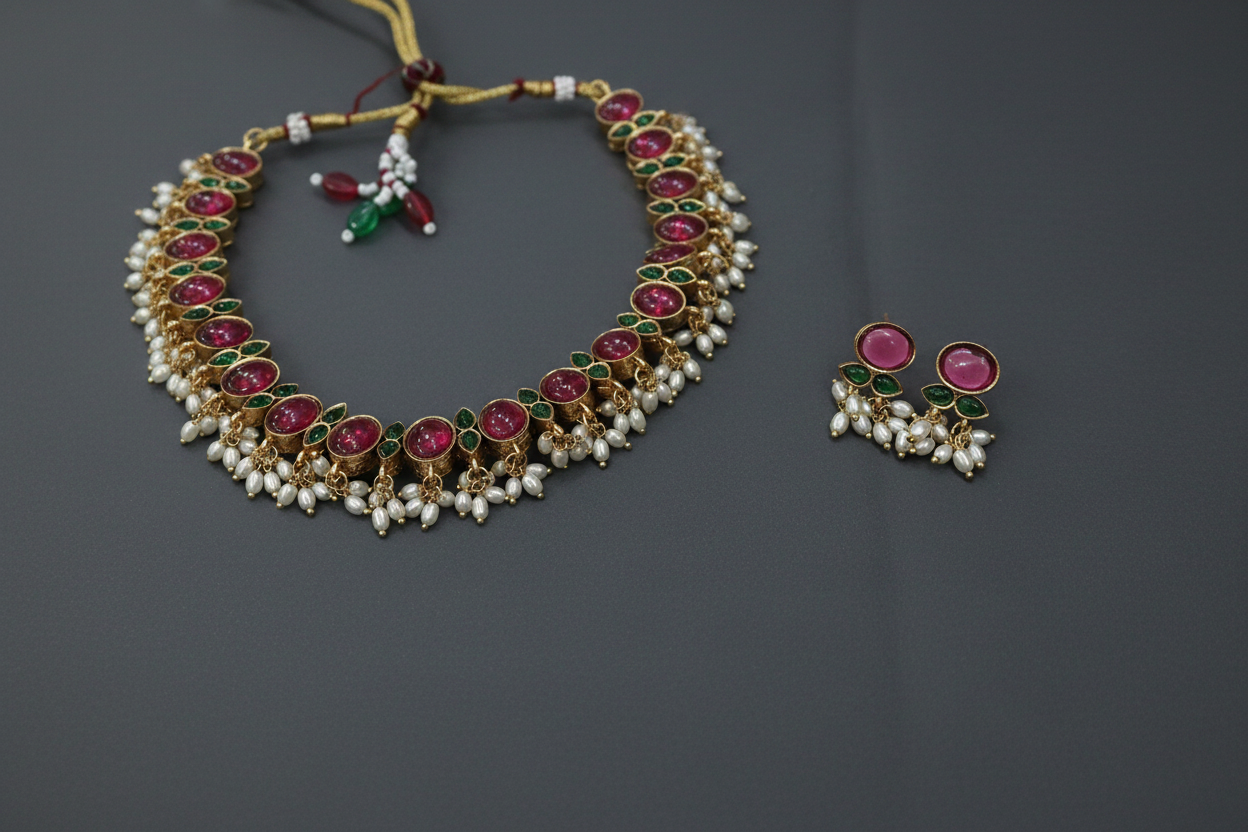 Multi Pearl Reversible Choker