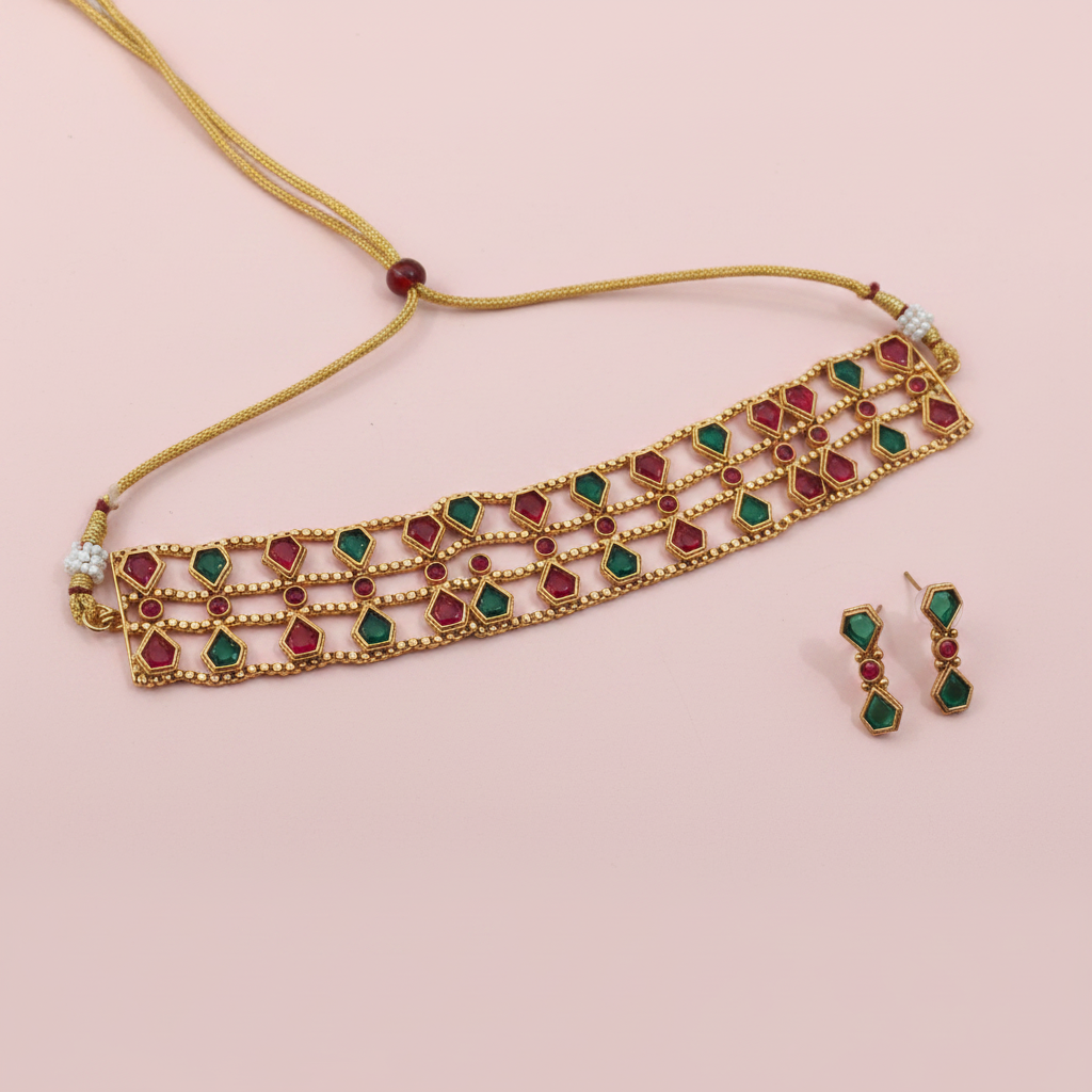 Multicolor Two Layer Choker 